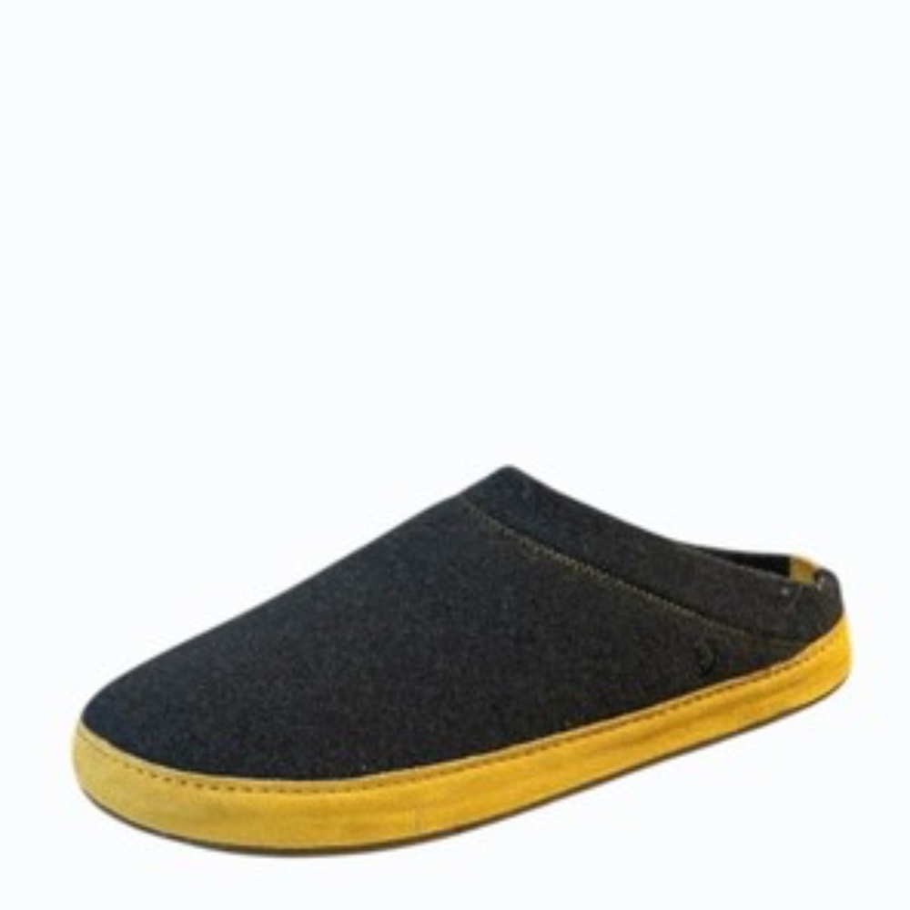 Olukai Hamani Hulu Mens Wool Mule Slipper‎ Size 11 Dusty Olive Mustard